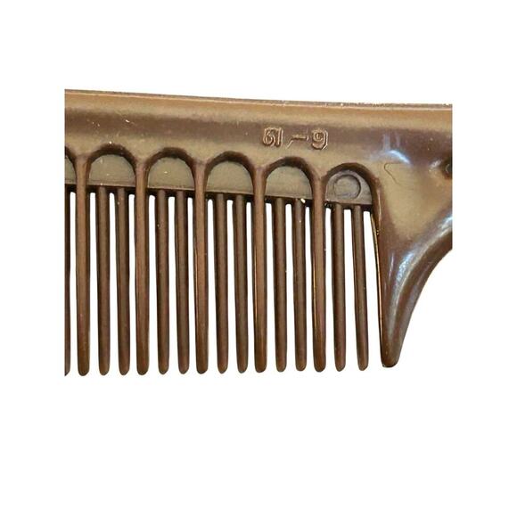 Tupperware Brown Comb Hair Teaser Rat Tail and 4 Black Pocket Combs Vintage - Picture 12 of 13